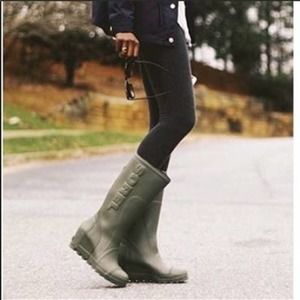 Sorel Joan Wedge Rain Boots Green 6.5